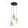 Pendelleuchte Schwarz Metall B:41 cm E14 Glas in Cognac
