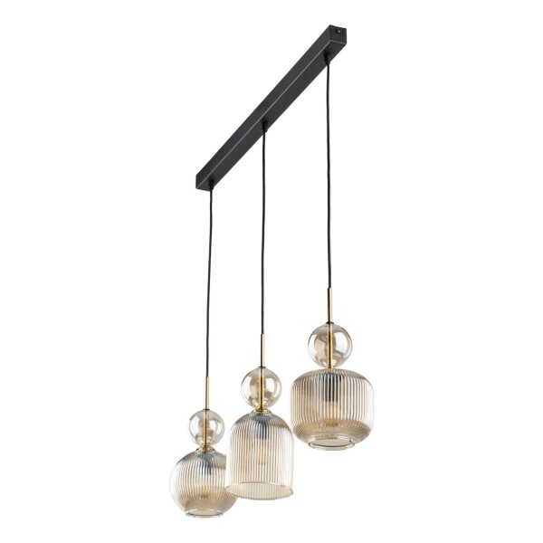 Pendelleuchte 3-flammig B:41 cm E14 Glas in Cognac