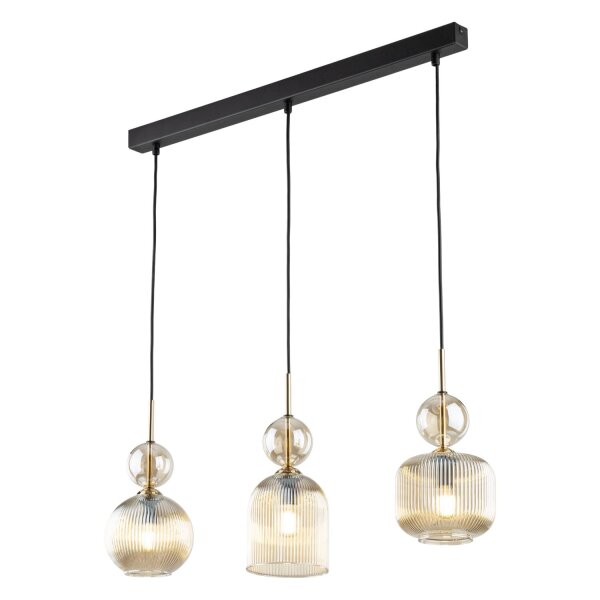 Pendelleuchte 3-flammig B:41 cm E14 Glas in Cognac