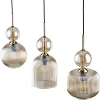 Pendelleuchte 3-flammig B:41 cm E14 Glas in Cognac