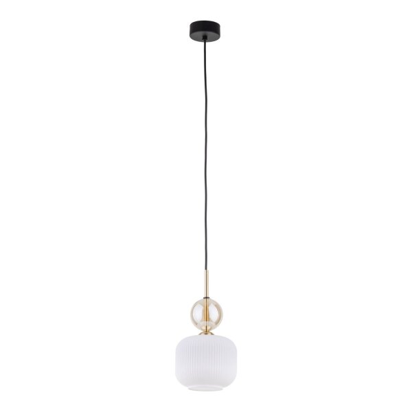 Hängelampe Schwarz Weiß Gold Ø 15 cm Kugel
