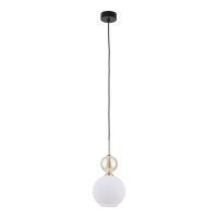 Hängelampe Schwarz Weiß Gold B:15 cm E14 Glas...