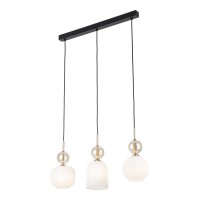 Hängelampe Schwarz Weiß Gold 3-flammig L:65 cm...