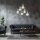 Hängelampe Modern Glas Schwarz Gold Weiß E14 6-flammig