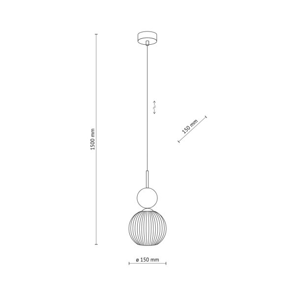 Pendelleuchte Glas Metall B:15 cm E14 Grün Cognac