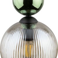 Pendelleuchte Glas Metall B:15 cm E14 Grün Cognac