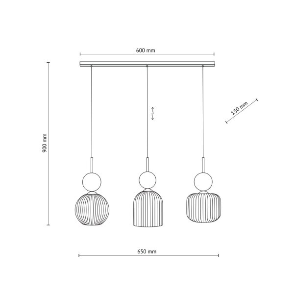 Dekorative Pendelleuchte Glas 3-flammig E14 Grün Cognac