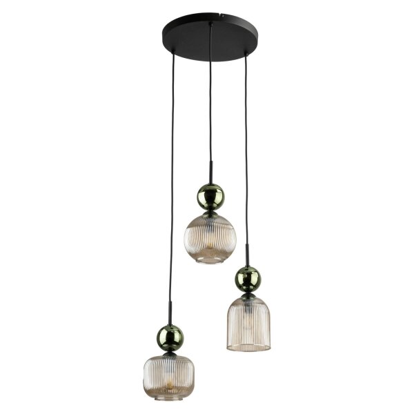 Pendelleuchte Grün Cognac Glas B:41 cm E14 stilvoll