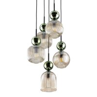 Pendelleuchte Grün Cognac Glas B:41 cm E14 5-flammig