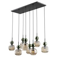 H&auml;ngelampe Gr&uuml;n Cognac Glas L:95 cm E14 8-flammig