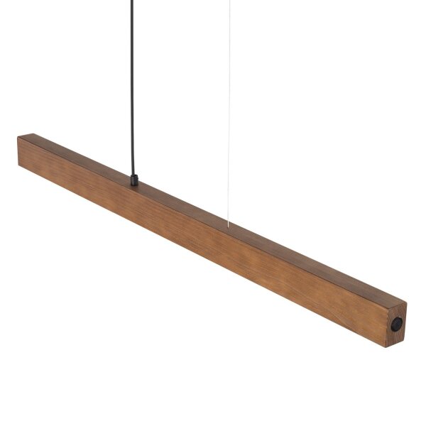 LED Pendelleuchte Schwarz 3000 K 126 cm Holz Nuss