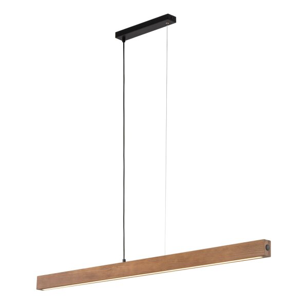 LED Pendelleuchte Schwarz 3000 K 126 cm Holz Nuss
