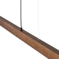 LED Pendelleuchte Schwarz 3000 K 126 cm Holz Nuss