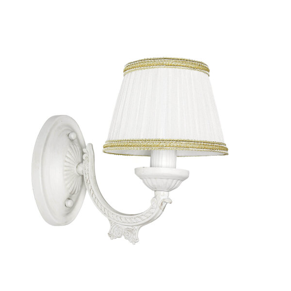 Wandlampe Shabby Weiß Stoff Klassisch E14 SOFIA