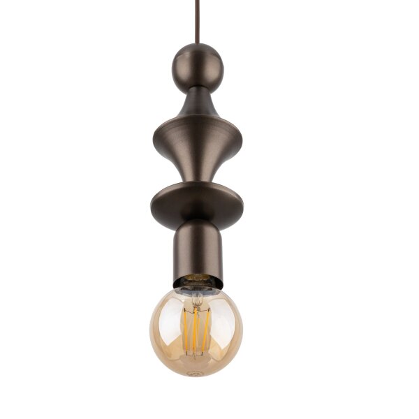 Dekorative Hängelampe Braun B:10 cm E27 Stahl Modern