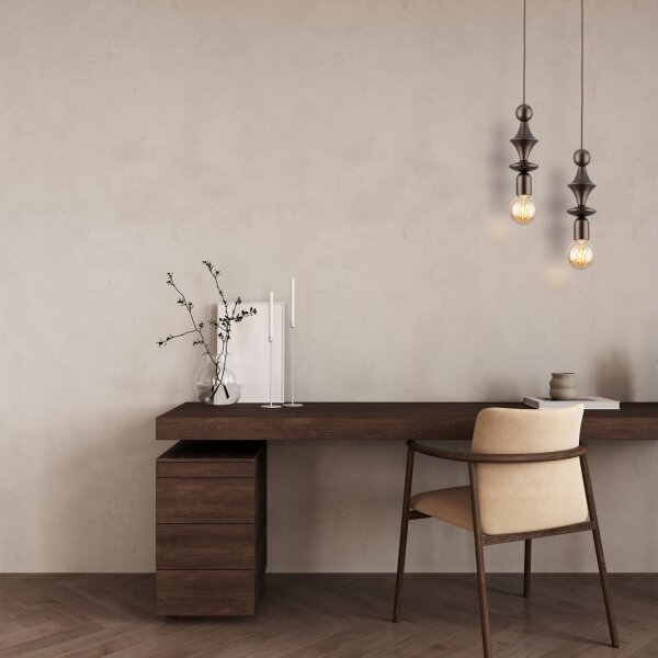 Dekorative Hängelampe Braun B:10 cm E27 Stahl Modern