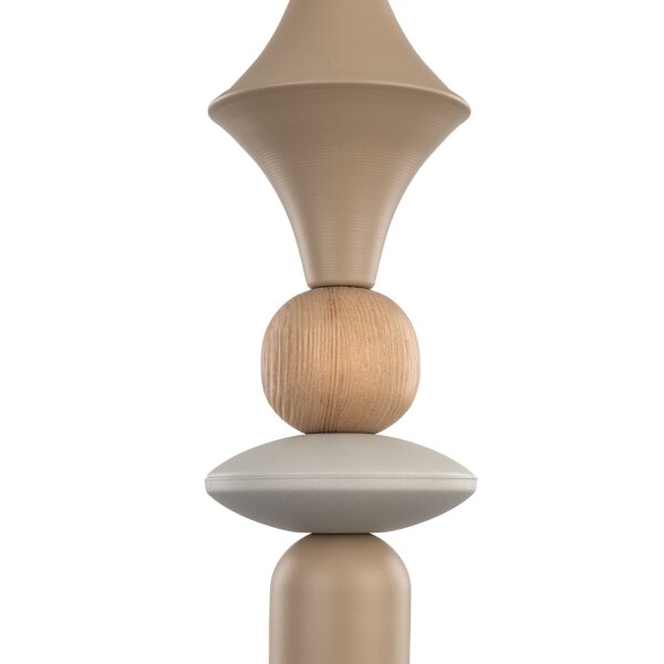 Dekorative Hängelampe Beige B:10 cm E27 Stahl Modern