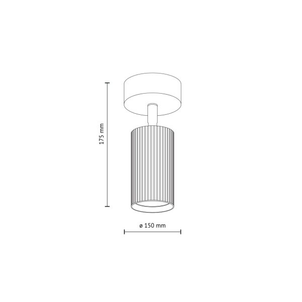 Deckenstrahler Braun Schwarz Metall B:15 cm GU10 Modern