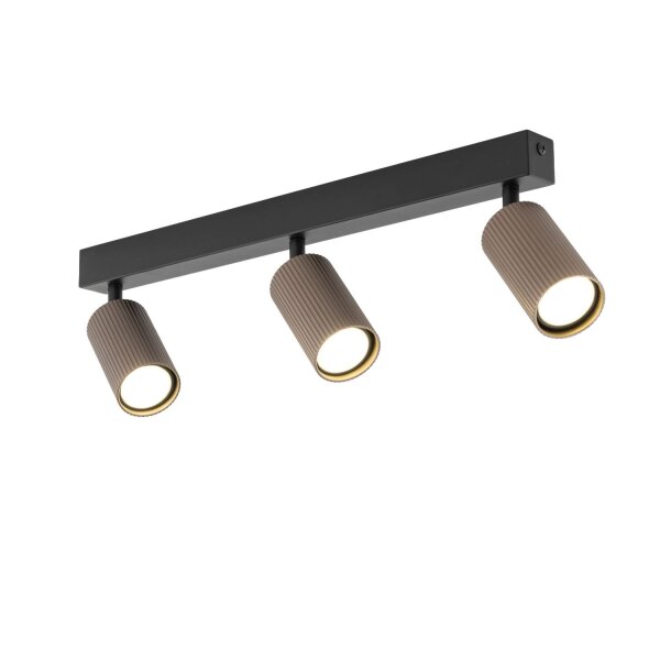 Deckenstrahler Braun Schwarz Metall 66 cm GU10 3-flmg