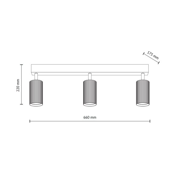 Deckenstrahler Braun Schwarz Metall 66 cm GU10 3-flmg