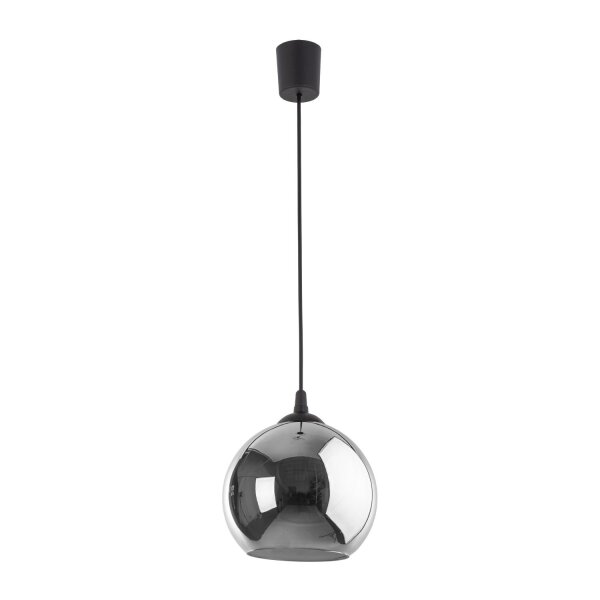 Pendelleuchte Glas Graphit B:25 cm Schwarz E27 Modern