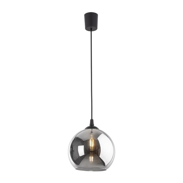 Pendelleuchte Glas Graphit B:25 cm Schwarz E27 Modern