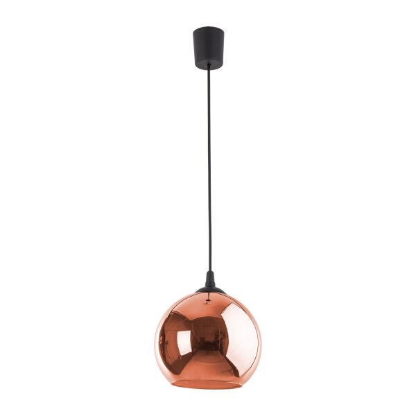 Pendelleuchte Glas in Kupfer Ø25 cm Schwarz E27 Modern