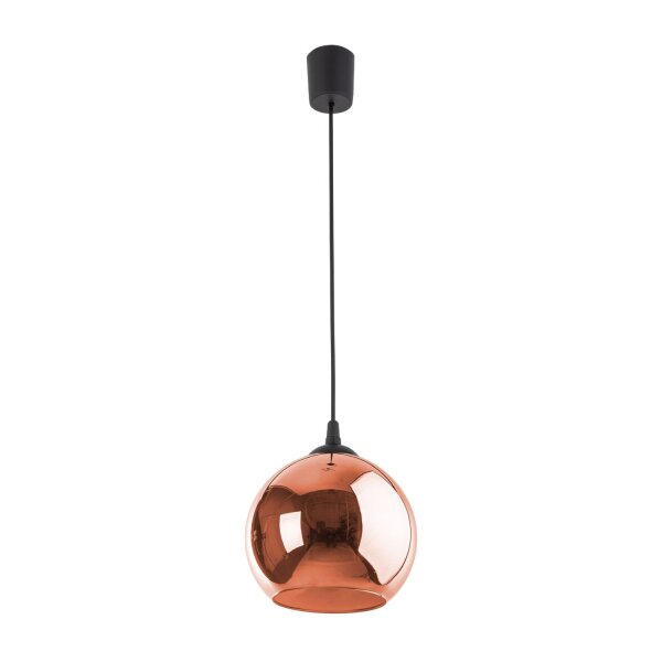 Pendelleuchte Glas in Kupfer Ø25 cm Schwarz E27 Modern