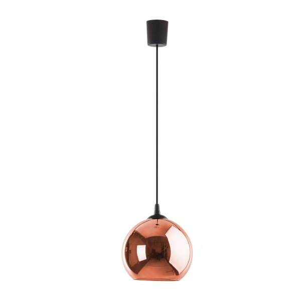 Pendelleuchte Glas in Kupfer Ø25 cm Schwarz E27 Modern