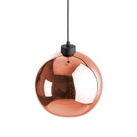 Pendelleuchte Glas in Kupfer Ø25 cm Schwarz E27...