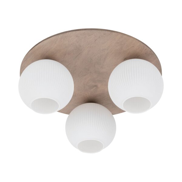 Deckenleuchte Glas blendarm Beige L:42 cm E14 3-flammig