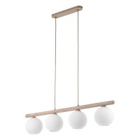 Hängelampe Beige 4-flammig 95 cm Metall E14 Glas...