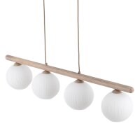 Hängelampe Beige 4-flammig 95 cm Metall E14 Glas...