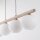 Hängelampe Beige 4-flammig 95 cm Metall E14 Glas Weiß