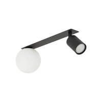 Deckenspot flexibel Glas Metall Schwarz 43 cm GU10 Glas