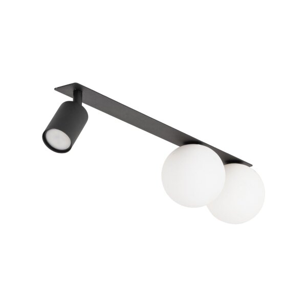 Deckenleuchte Metall Glas Schwarz L:62,5 cm GU10 G9