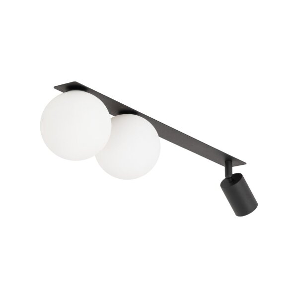 Deckenleuchte Metall Glas Schwarz L:62,5 cm GU10 G9