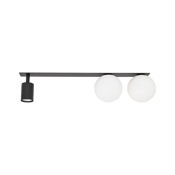 Deckenleuchte Metall Glas Schwarz L:62,5 cm GU10 G9