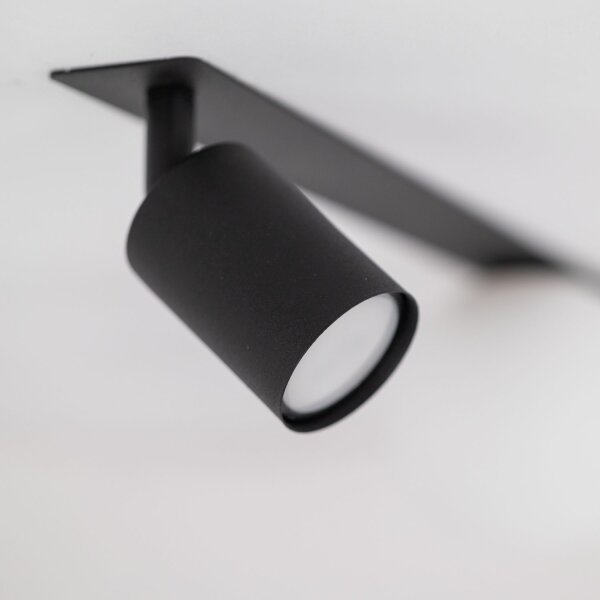 Deckenleuchte Metall Glas Schwarz L:62,5 cm GU10 G9
