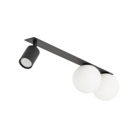 Deckenleuchte Metall Glas Schwarz L:62,5 cm GU10 G9