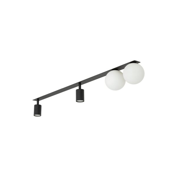 Deckenleuchte Schwarz 112 cm GU10 Metall Glas flexibel