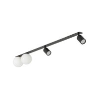 Deckenleuchte Schwarz 112 cm GU10 Metall Glas flexibel