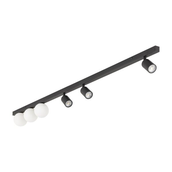 Deckenleuchte Schwarz Weiß Metall Glas 159 cm GU10 G9