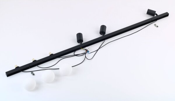 Deckenleuchte Schwarz Weiß Metall Glas 159 cm GU10 G9