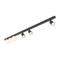 Deckenleuchte Schwarz Weiß Metall Glas 159 cm GU10 G9