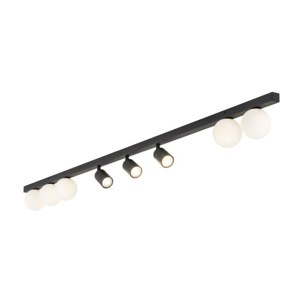 Deckenleuchte Schwarz Weiß Metall Glas 180 cm GU10 G9