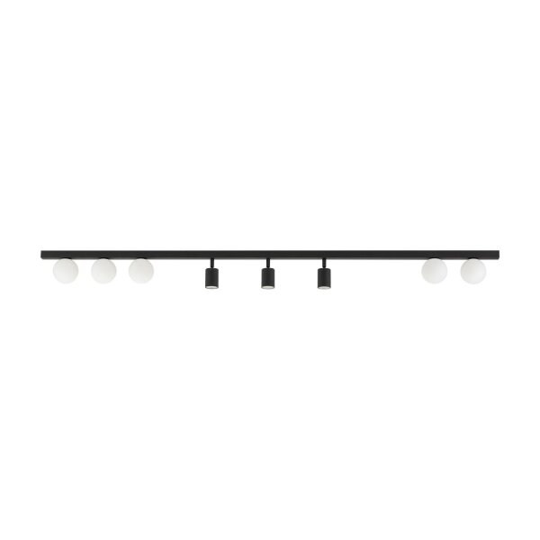 Deckenleuchte Schwarz Weiß Metall Glas 180 cm GU10 G9