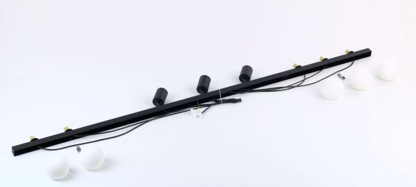 Deckenleuchte Schwarz Weiß Metall Glas 180 cm GU10 G9
