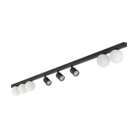 Deckenleuchte Schwarz Wei&szlig; Metall Glas 180 cm GU10 G9