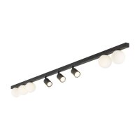 Deckenleuchte Schwarz Weiß Metall Glas 180 cm GU10 G9